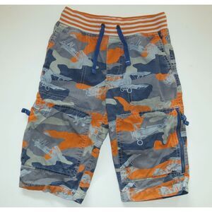 Mini Boden blue orange aviator vintage airplane camouflage camo techno shorts 7